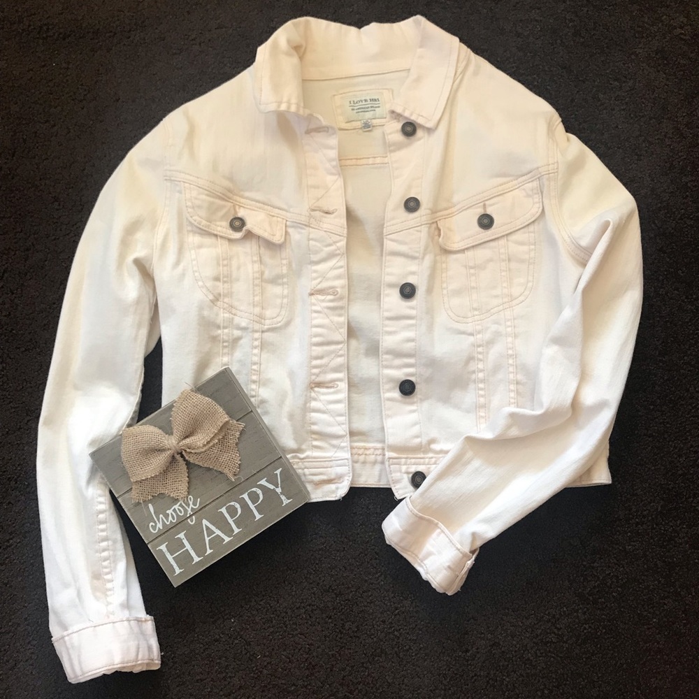 Cream colored jean jacket